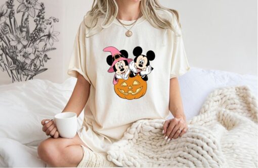 Mickey and Minnie Pumpkin Halloween Shirt, Disney Halloween Party Tee