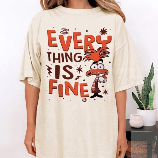 Everything Is Fine Anxiety Inside Out 2 Disney Shirt