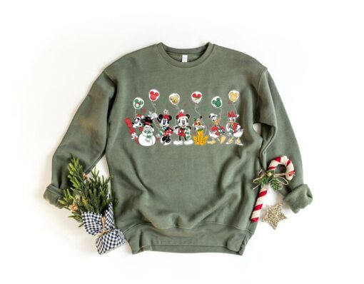 Disney Mickey and Friends Christmas Sweatshirt, Mickey Balloon Shirt