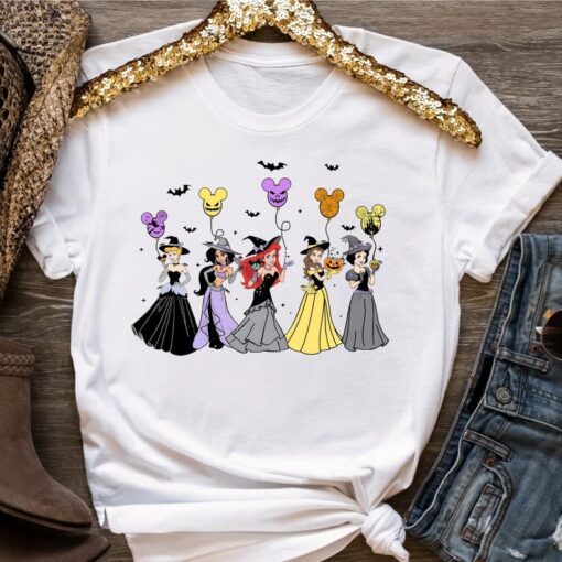 Disney Princess Characters Halloween Balloon Mickey Ears Custom Shirt