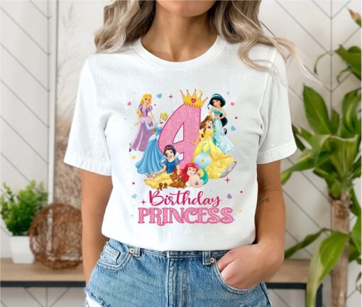 Fourth Birthday Princess Shirt, Disney Princess Birthday Shirt