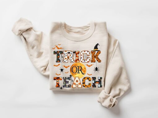 Halloween Teacher T-Shirt, Trick Or Teach Shirt, Spooky Teacher Gift