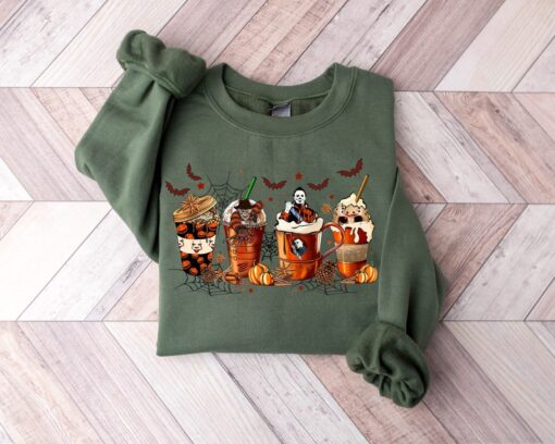 Skeleton Coffee Cups Sweatshirt, Coffee Cups Sweatshirt