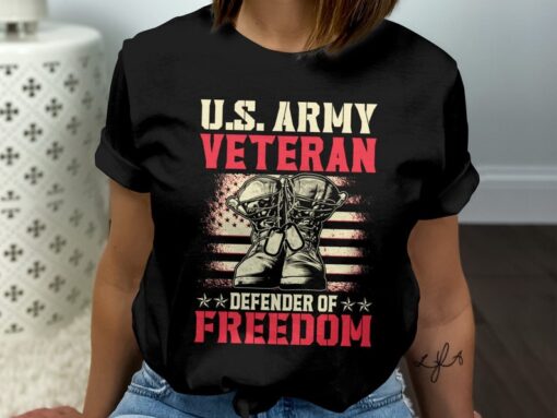 U.S. Army Veteran Shirt , US Army Veteran Defender of Freedom