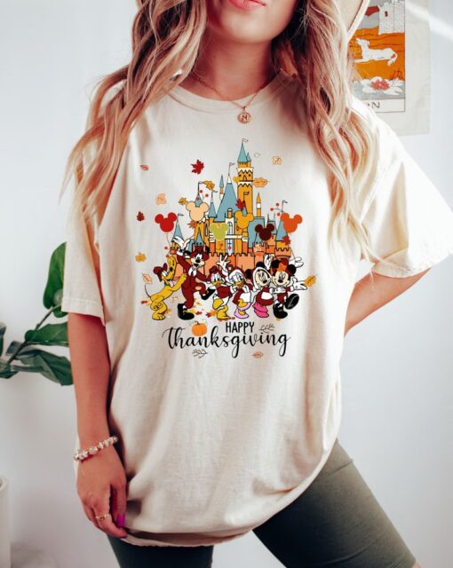 Comfort Colors® Disney Characters Happy Thanksgiving Shirt