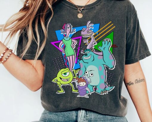 Disney Retro 90s Style Group Monsters University Characters Squad Shir