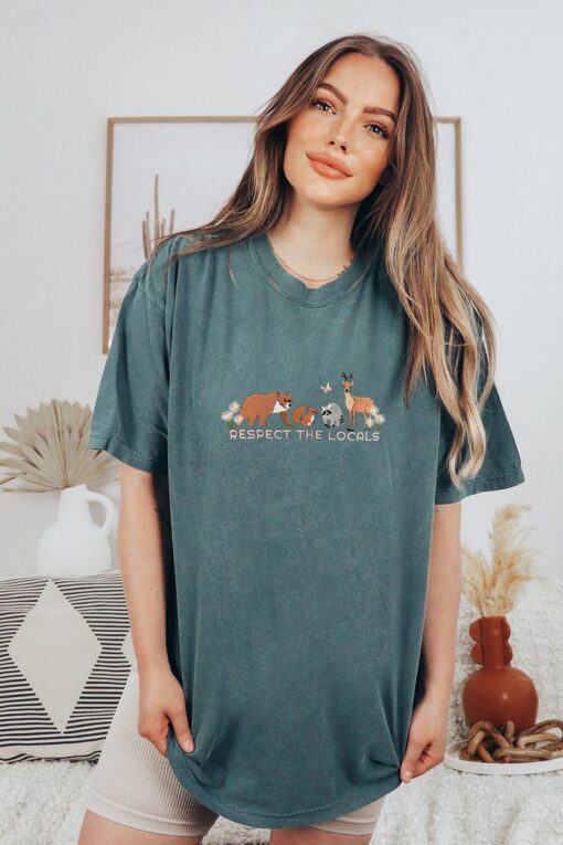 Respect Local Wildlife Embroidered Tshirt, Protect National Parks