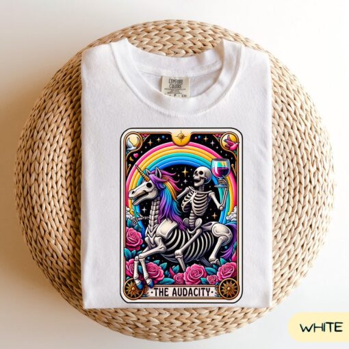 Comfort Colors The Audacity Tarot Card Shirt, skeleton Tarot Card Tee