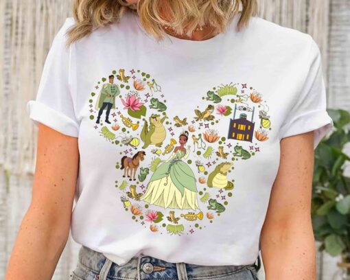 Disney Princess And Frog Characters Mickey Ears T-shirt