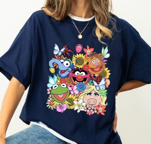 Disney The Muppets Floral Characters Shirt, Kermit, Fozzie