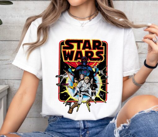 Star Wars Men's Old School Comic Graphic T-Shirt