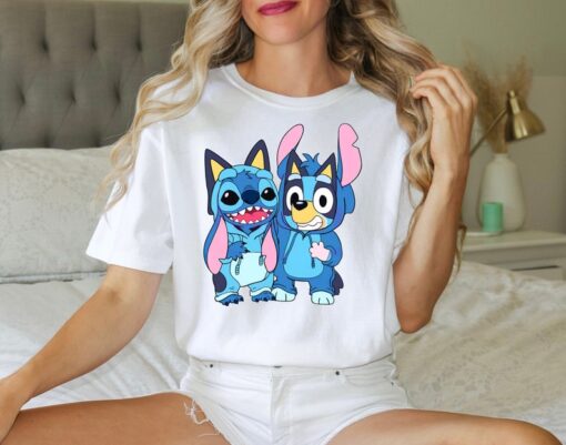 Bluey Stitch Tshirt, Comfort Colors Tee, Disney Vacation T-Shirt