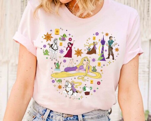 Disney Tangled Characters Mickey Head T-shirt