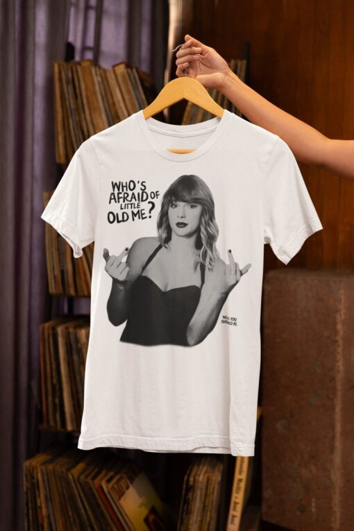 Taylor Swiftie merch trendy tshirt giving the finger. TTPD In My