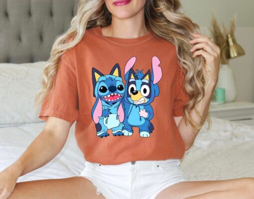 Bluey Stitch Tshirt, Comfort Colors Tee, Disney Vacation T-Shirt