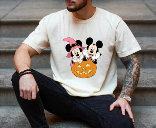 Mickey and Minnie Pumpkin Halloween Shirt, Disney Halloween Party Tee