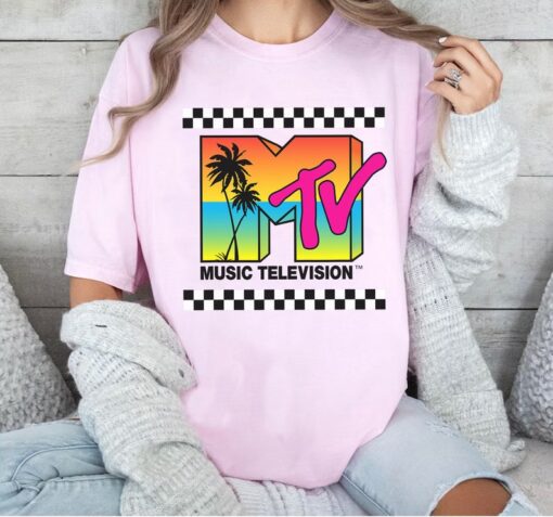 MTV Sunset Logo T-Shirt, MTV Logo Shirt, MTV Music Tee