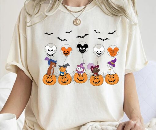 Disney Aristocats Witches Halloween Spooky Balloon Shirt