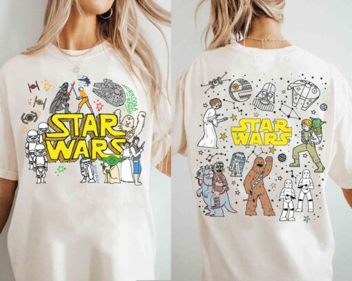 2-Sided Star Wars Group Constellation Colorful Doodle Comfort Color Sh