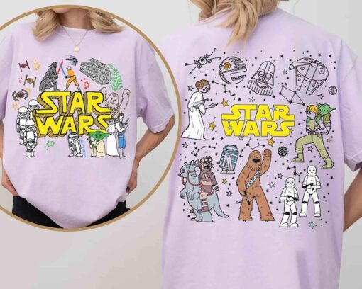 2-Sided Star Wars Group Constellation Colorful Doodle Comfort Color Sh