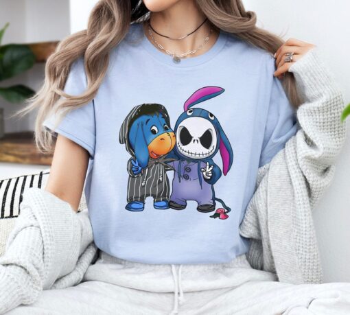 Disney Jack Skellington and Eeyore Halloween Cute Friends T-shirt