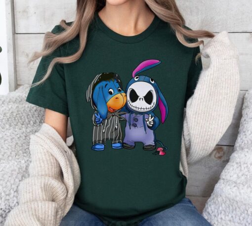 Disney Jack Skellington and Eeyore Halloween Cute Friends T-shirt