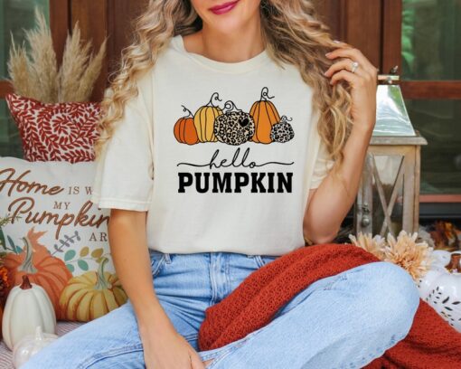 Comfort Colors Hello Pumpkin Fall Shirt, Autumn Shirt