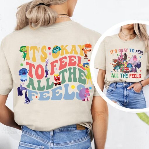 Disney Two-Sided Inside Out 2 It's Okay To Feel All The Feels T-Shirt