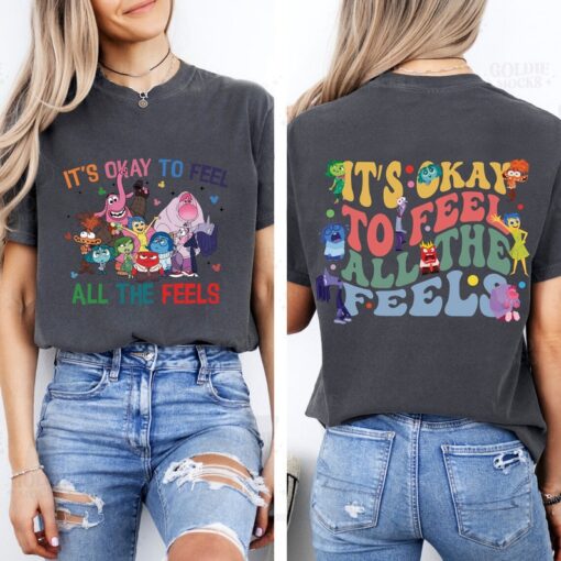 Disney Two-Sided Inside Out 2 It's Okay To Feel All The Feels T-Shirt