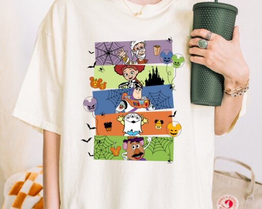 Cartoon Halloween Characters T-Shirt, Fun Halloween Cartoon Kids Tee