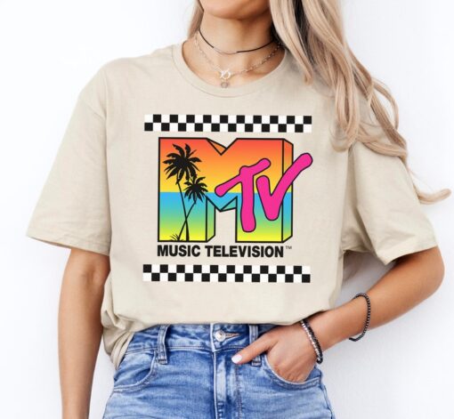 MTV Sunset Logo T-Shirt, MTV Logo Shirt, MTV Music Tee