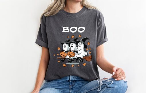 Halloween Ghost Comfort Colors Shirt, Cute Ghost Shirt