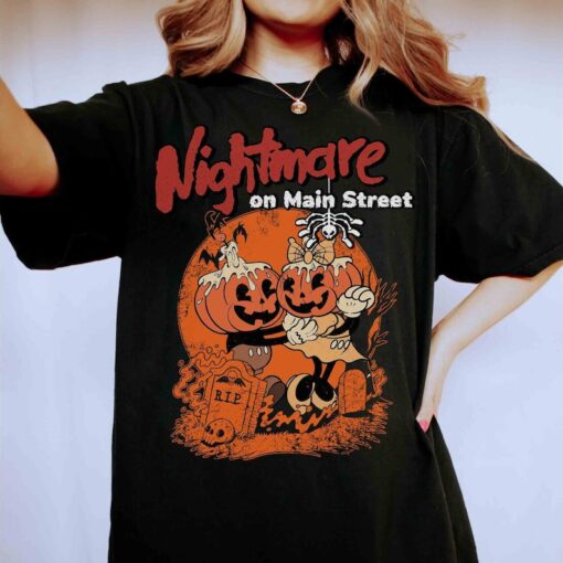 Vintage Mickey And Minnie Pumpkin Halloween Shirt