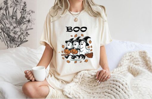 Halloween Ghost Comfort Colors Shirt, Cute Ghost Shirt