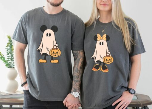 Comfort Colors® Retro Mickey Minnie Halloween Couple Shirts