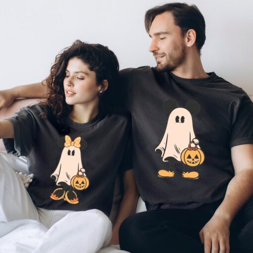 Comfort Colors® Retro Mickey Minnie Halloween Couple Shirts