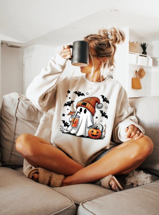 Cute Ghost Halloween Sweatshirt, Gift For Halloween