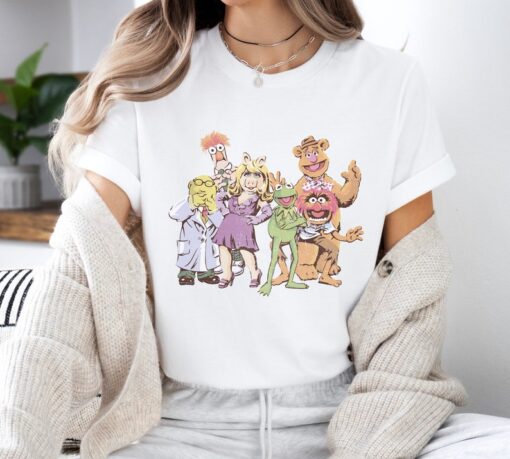 Disney The Muppets Group Shot Illustrated T-shirt, Kermit, Fozzie