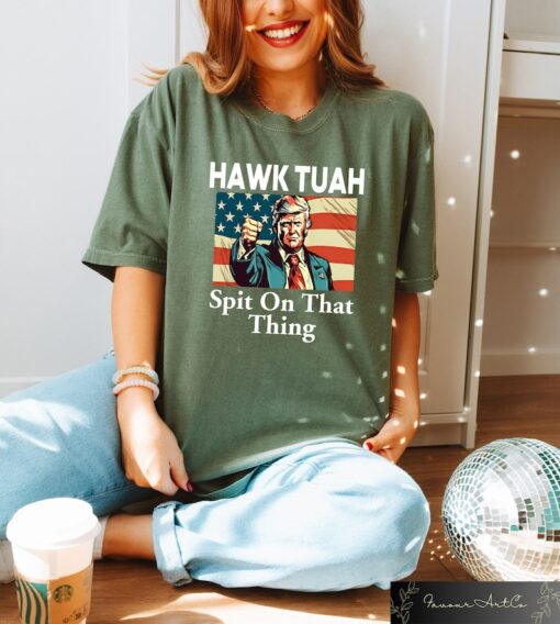 Trump Hawk Tuah Spit On That Thang 2024 Shirt Hawk Tuah 24