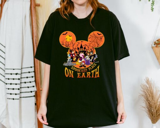 Spookiest Place On Earth T-Shirt, Halloween Disney Character Tee