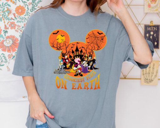 Spookiest Place On Earth T-Shirt, Halloween Disney Character Tee