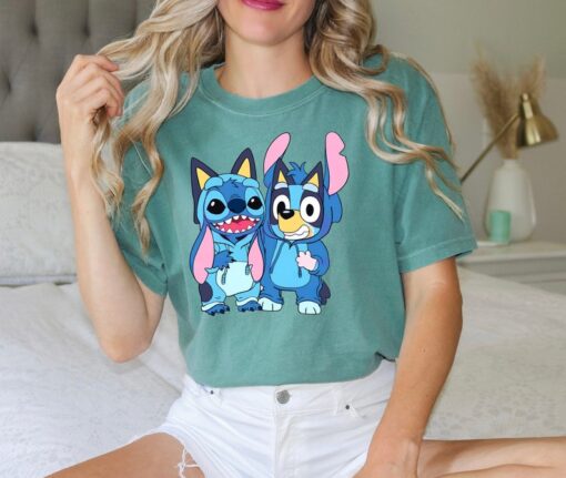 Bluey Stitch Tshirt, Comfort Colors Tee, Disney Vacation T-Shirt