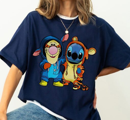 Disney Stitch and Tigger Friends Matching Costume Shirt