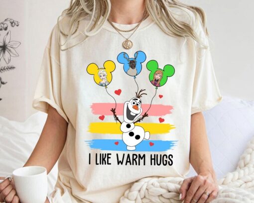 Disney Frozen Olaf Mickey Balloon T-Shirt, Olaf I Like Warm Hugs Shirt