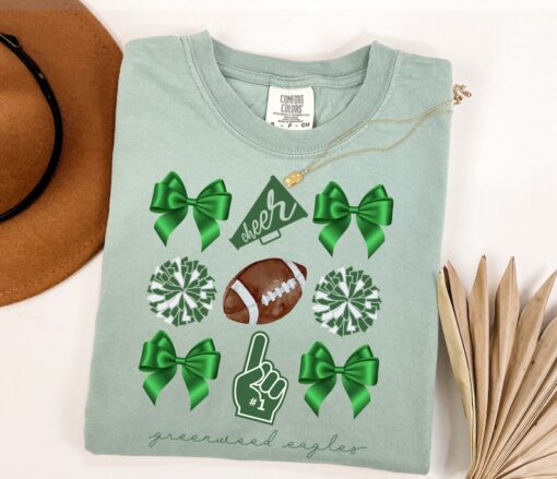 Comfort Colors® Custom Football Bow Shirt