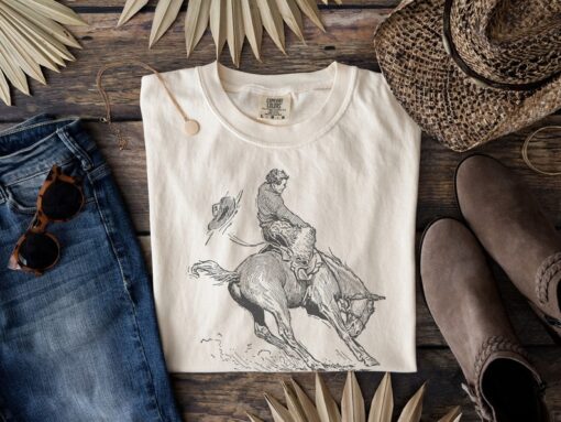 Bucking Bronco Shirt Comfort Colors Rodeo Shirt Western Tshirt Cowboy