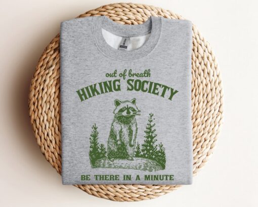 Out Of Breath Hiking Society Raccoon Retro Sweatshirt