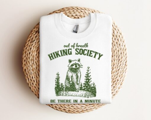 Out Of Breath Hiking Society Raccoon Retro Sweatshirt