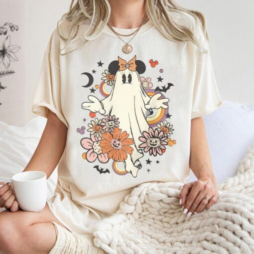 Disney Minnie Floral Ghost Halloween Shirt