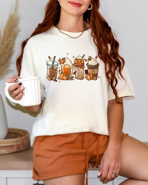 Comfort Colors Fall Coffee Pumpkin Shirt